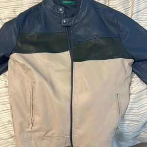 United Colors of Benetton Fake Leather Jacket. Amazing Colors! + FREE SHIPPING!!